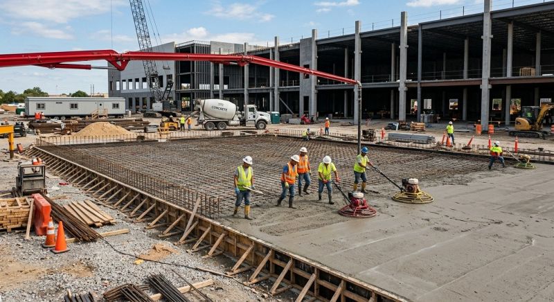 Commercial Slab Construction in Washington, IL