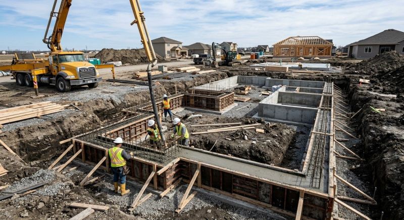 Poured Foundation Installation in Peoria, IL